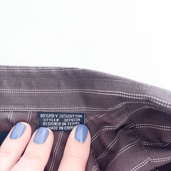 Panhandle Slim Mens Vintage Pinstripe Long Sleeve Snap Up Shirt Brown Large Tall - Picture 5 of 9